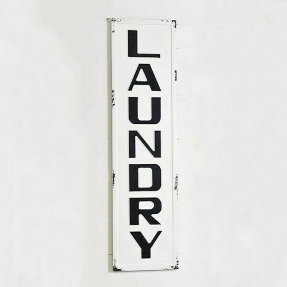 Other - Distressed Pressed Tin Laundry 36″ Sign